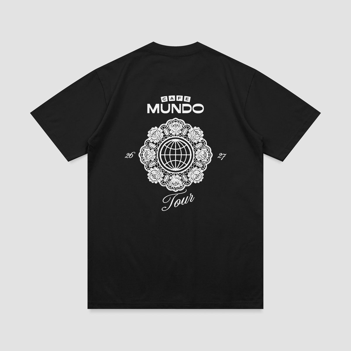 T-shirt noir Cafe Mundo Tour de Carbonne, vue de dos