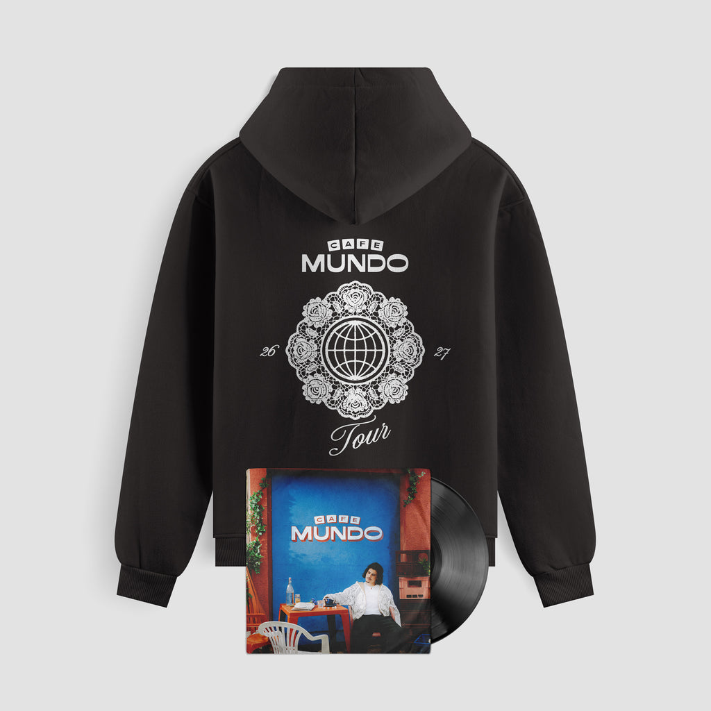 Pack vinyle et hoodie noir Cafe Mundo de Carbonne