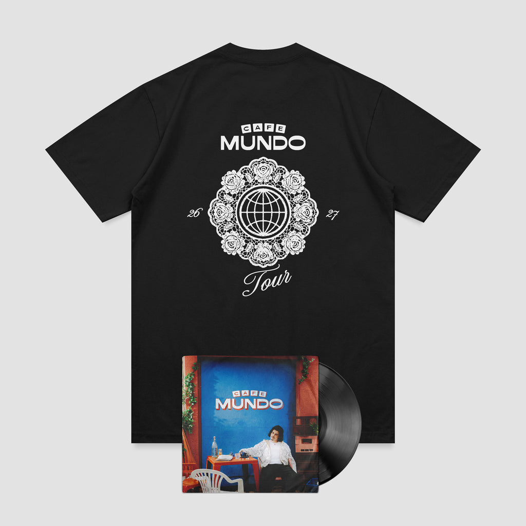 Pack vinyle et T-shirt noir Cafe Mundo Tour de Carbonne